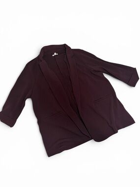 Maurices 2X Burgundy Open Front Blazer Plus Size Career Office Jacket